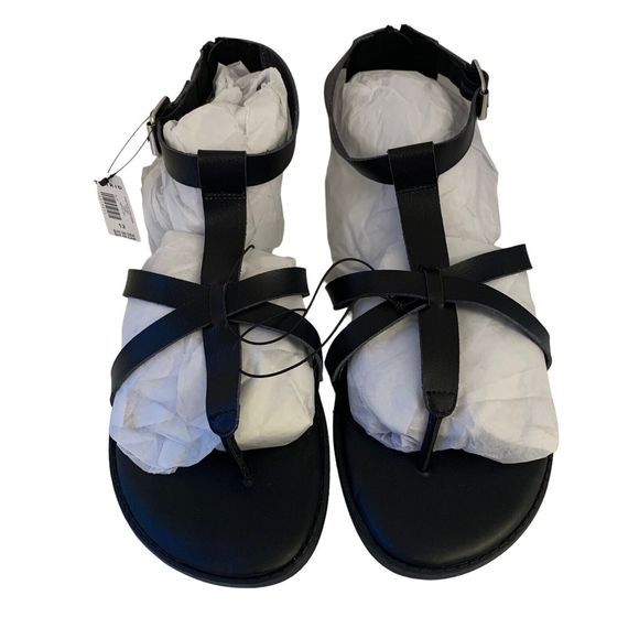 Torrid Black Strappy Gladiator Flat Slip On Sandals 13 WW Extra Wide NWOB - Picture 1 of 5